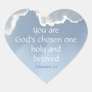 God's Chosen Ones Bible Scripture Inspiration Heart Sticker