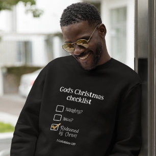 GOD'S CHRISTMAS CHECKLIST Christian Men's  Sweatshirt