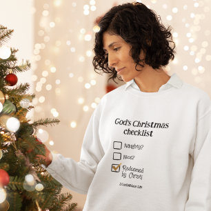 GOD'S CHRISTMAS CHECKLIST Christian Women's  Sweatshirt