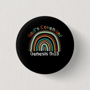 Gods Covenant Boho Rainbow Genesis 9 13 Christian  1 Inch Round Button