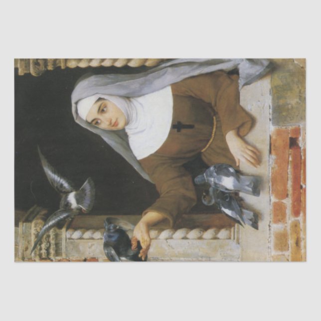 God's Creatures (Nun Feeding Birds) Tissue Paper (Front)