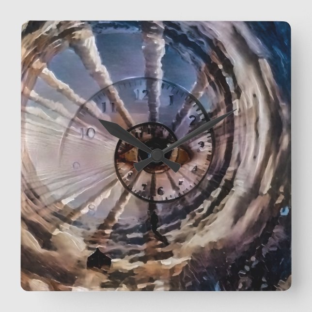 God's eye and spiral of time square wall clock (Front)