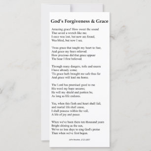 God's Forgiveness and Grace Prayer Card