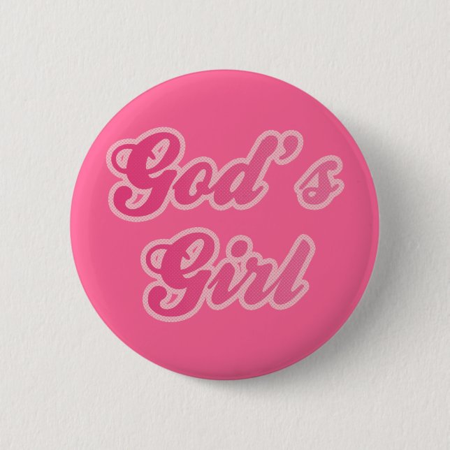 God's Girl 2 Inch Round Button (Front)