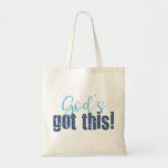 Gods got this blue tote bag<br><div class="desc">God's got this!</div>