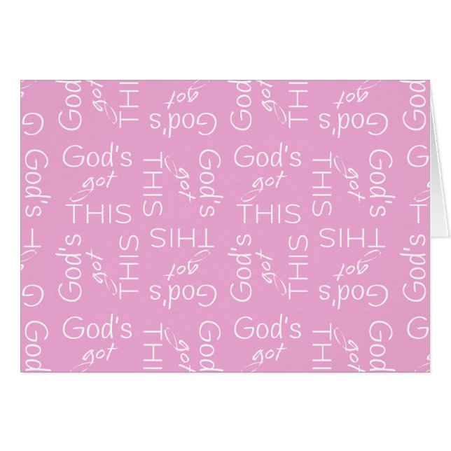 God's got this Pink typography Parakaleo note card (Front Horizontal)