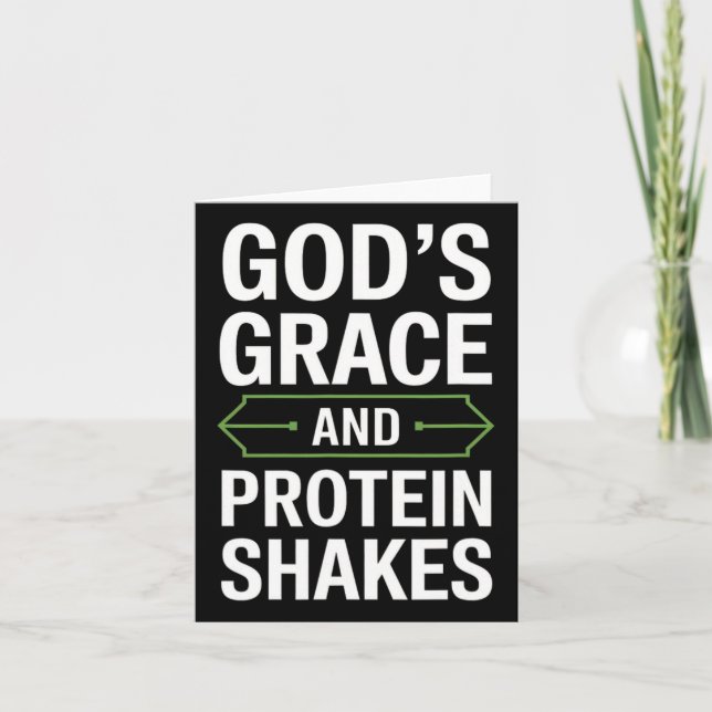 God's Grace And Protein Shakes - Christian 1  Card (Front)