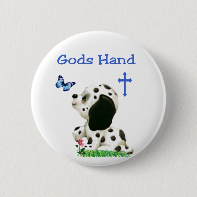 Gods hand 2 inch round button (Front)
