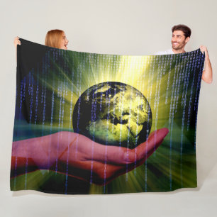 GOD'S HAND in BINARY Fleece Blanket
