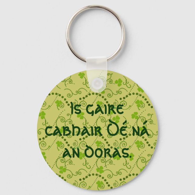 God's Help Is Nearer Than the Door Keychain (Front)