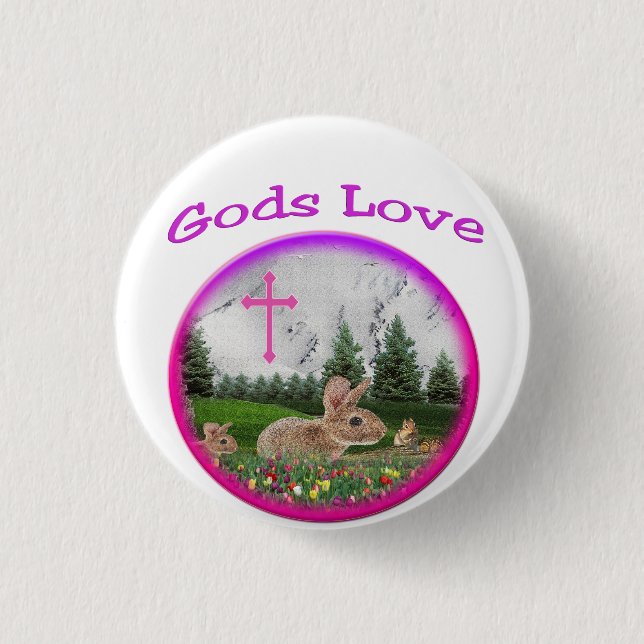 gods Love 1 Inch Round Button (Front)