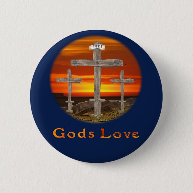 Gods Love 2 Inch Round Button (Front)