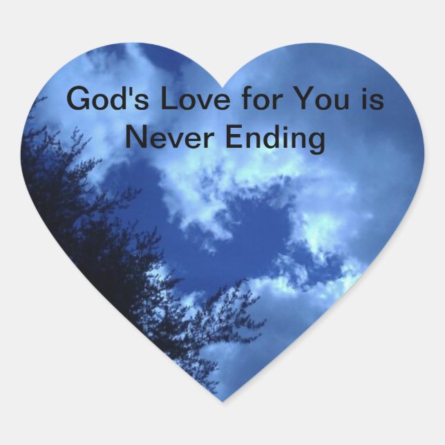 God's Love for You is Never Ending Heart Sticker (Front)