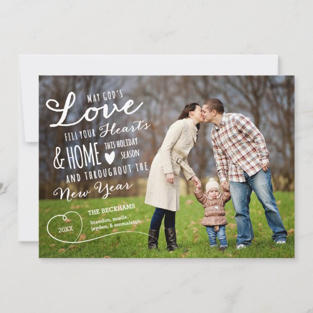 God's Love Holiday Photo Card / Red Back (Front)