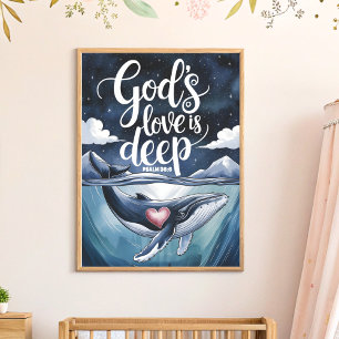 God's Love is Deep Boho Christian Nursery Wall Art