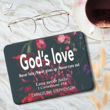 GODS LOVE NE FAUT JAMAIS Fleur foncée chrétienne p