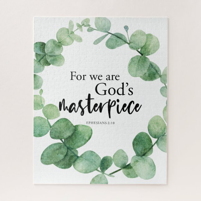 God's Masterpiece Eucalyptus Bible Verse Faith Jigsaw Puzzle (Vertical)