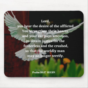 God's Mercy Bible Verse Psalm 10:17-18 Christian Mouse Pad