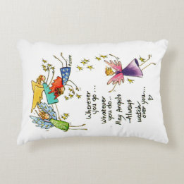 God's Messengers Watching Over you prayer coloured Accent Pillow