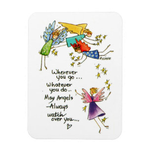 God's Messengers Watching Over you saying coloured Magnet