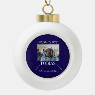 God's Pawprint Light Trail Keepsake Ceramic Ball Christmas Ornament