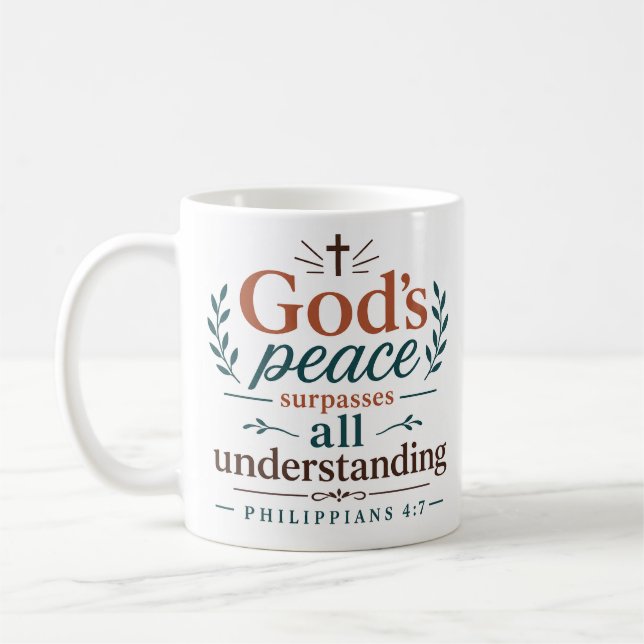 Gods Peace Surpasses All Understanding Scripture Coffee Mug (Left)