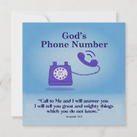 God's Phone Number Jeremiah 33:3