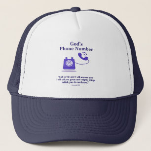 God's Phone Number Jeremiah 33:3 Trucker Hat