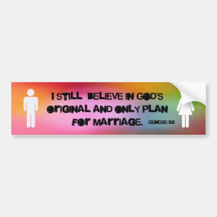 God's Plan for Marriage Bumper Sticker