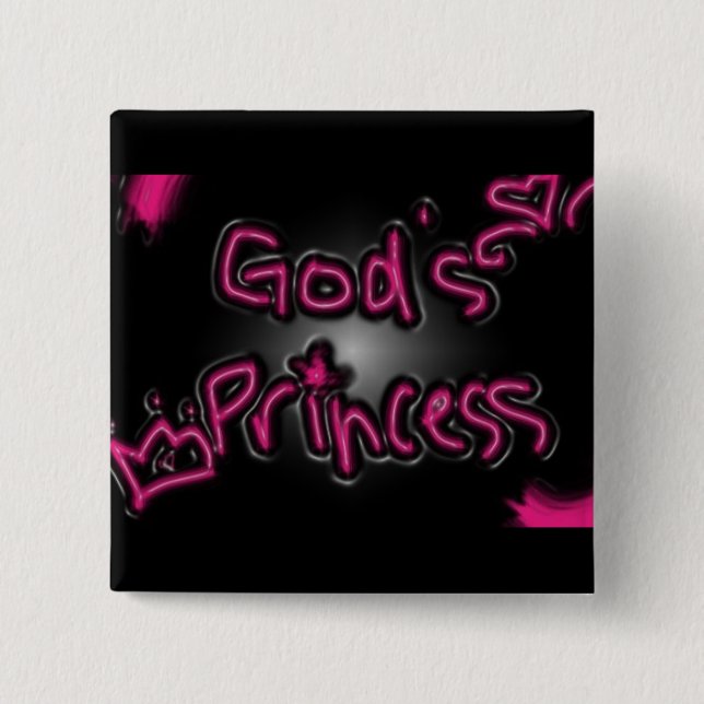 Gods Princess 2 Inch Square Button (Front)