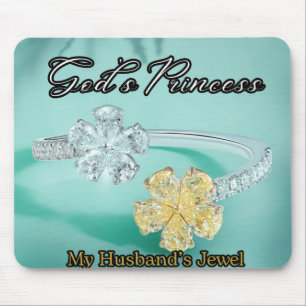 God's Princess Bling Light Turquoise Mouse Pad