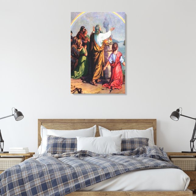 God's Promise to Noah Genesis 8 Canvas Print (Insitu(Bedroom))