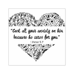 God's Promises for your every Need: He Cares Rubber Stamp