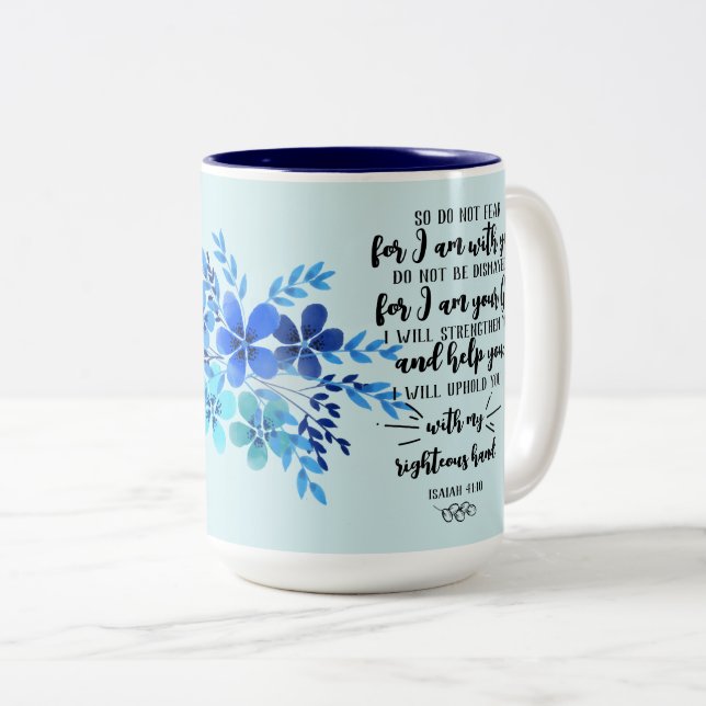 God's Promises for your Every Need - Isa. 41 Two-Tone Coffee Mug (Front Right)