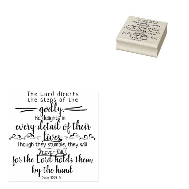 God's Promises for your Every Need - Psalm 37:23-2 Rubber Stamp (Stamped)