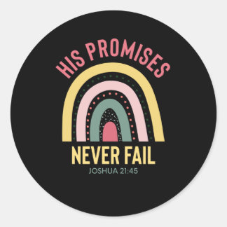 Gods Promises Never Fail Christian Quote Classic Round Sticker
