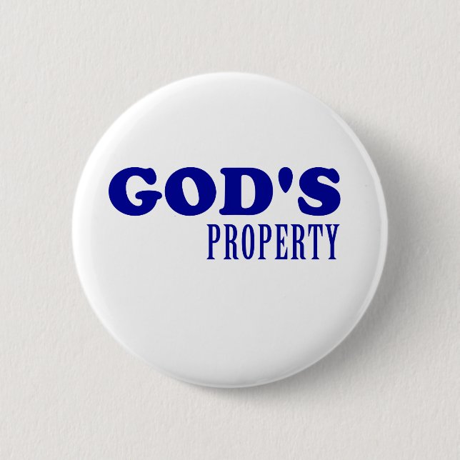 God's Property 2 Inch Round Button (Front)