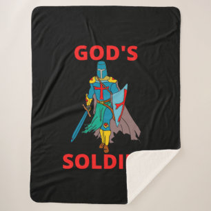 God's Soldier In Arms Sherpa Blanket