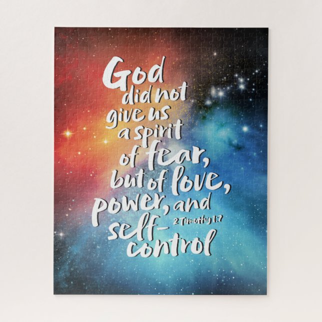 GOD's Spirit of Love - NO FEAR - Bible Verse Jigsaw Puzzle (Vertical)