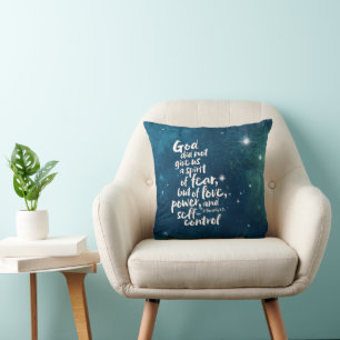 GOD's Spirit of Love - NO FEAR - POWER Bible Verse Throw Pillow