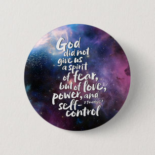 GOD's Spirit of Love NO FEAR POWERFUL Bible Verse 2 Inch Round Button