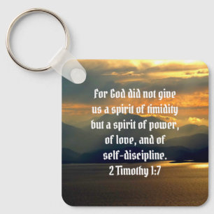 God's Spirit of Power And Love 2 Timothy 1:7 Bible Keychain