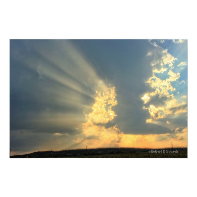 Gods Sun rays through the clouds Photo Enlargement (Front)