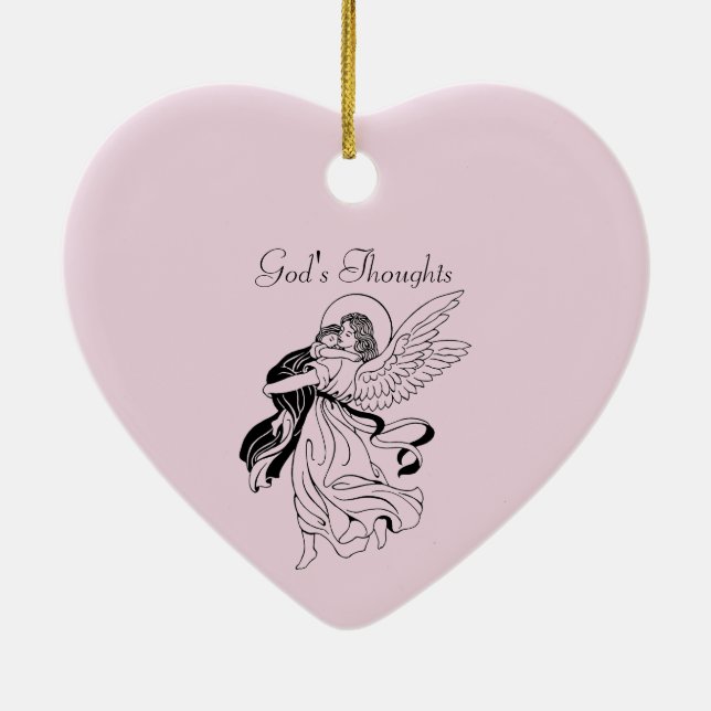 God's Thoughts Poetry Ceramic Ornament (Back)