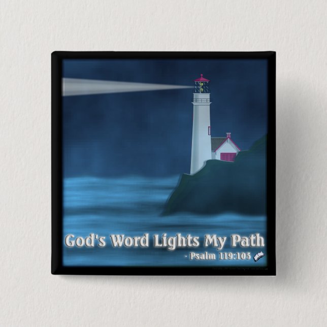 God's Word Lights My Path - Psalm 119:105 - Button (Front)