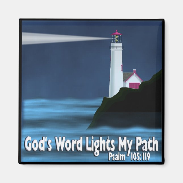 God's Word Lights My Path - Psalm 119:105 - Magnet (Front)