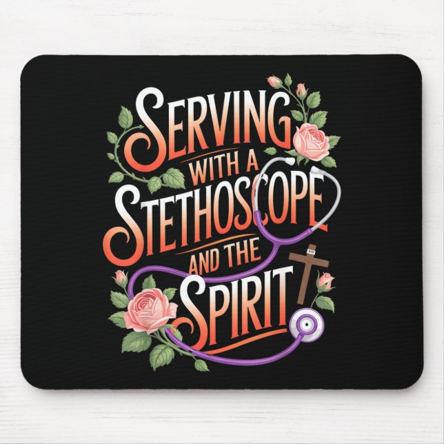 God's Work In Scrubs Jesus Faith God Cna Christian Mouse Pad (Front)