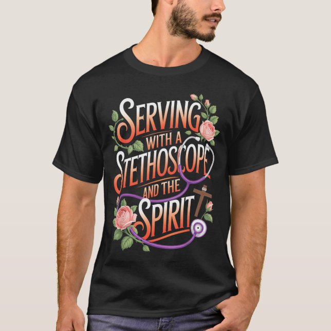 God's Work In Scrubs Jesus Faith God Cna Christian T-Shirt (Front)