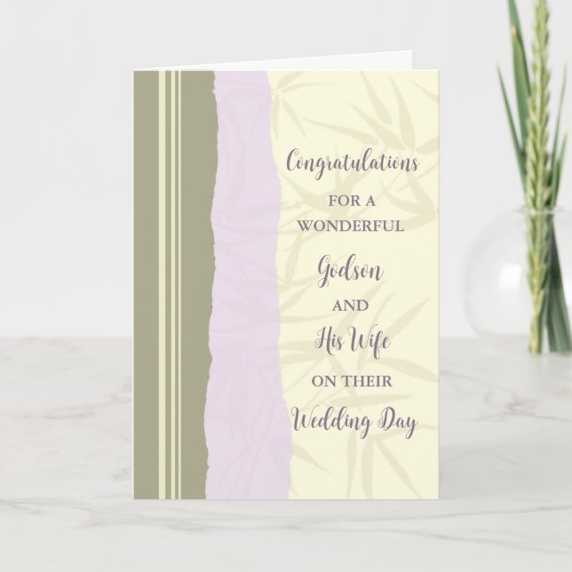 Godson and His Wife Wedding Day Congratulations Card (Front)