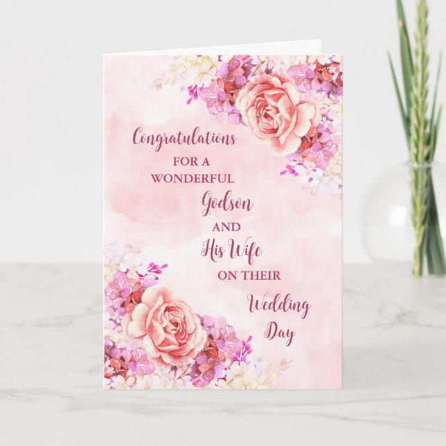 Godson and His Wife Wedding Day Congratulations Card (Front)